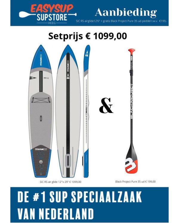 Aanbieding RS air glide 12’6″ incl. Black Project Pure Carbon 35 ud peddel